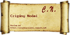 Czigány Noémi névjegykártya